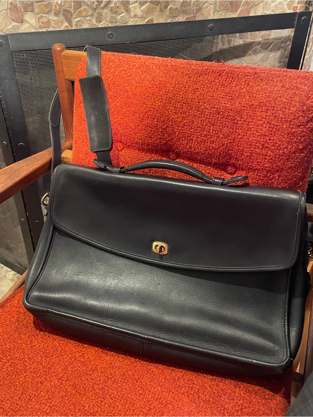 Vintage Coach Lexington 5265 Leather Turnlock Messenger Briefcase Laptop Bag
